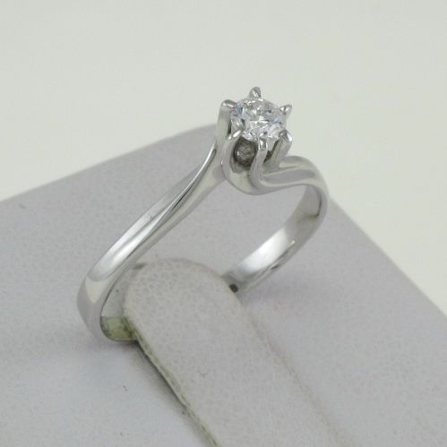 GIANNI CARITA Solitaire diamond ring 0.19 Ct G SI white gold 18 Kt Valentine