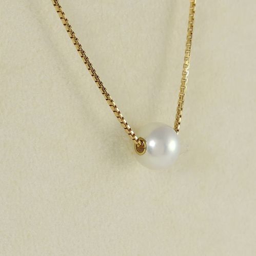 DAMIANI-MIKAWA necklace with central pearl - 18Kt Yellow Gold