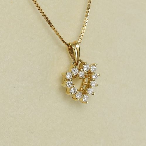 DAMIANI necklace with heart pendant and diamonds - 18Kt Yellow Gold