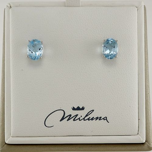 Boucles d'oreilles MILUNA, Topazes Bleues Ct 2,98 - Or 750