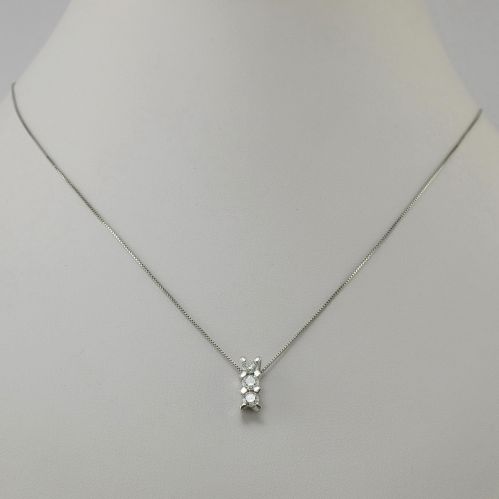 Trilogy Necklace GIANNI CARITA 18 kt White Gold Ct 0 45Diamonds G VVS